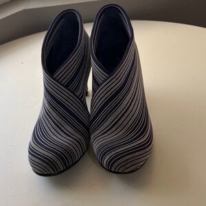 United Nude Navy and White Ankle Booties